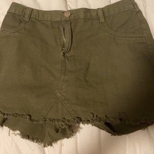 Navy Green jean skirt/ shorts